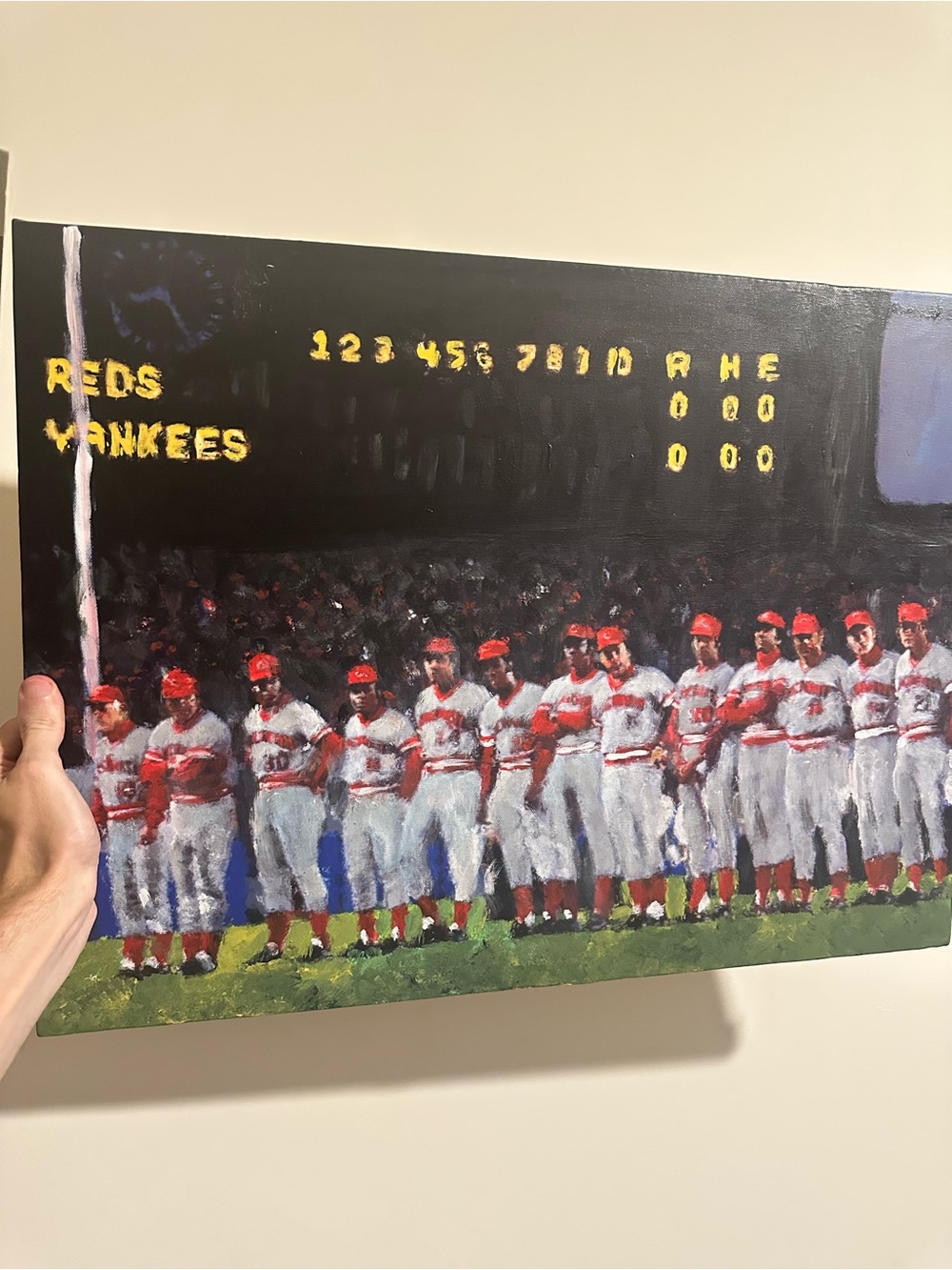 Big Red Machine 18x24 Pete rose painting Baseball Team Art Painting Johnny bench